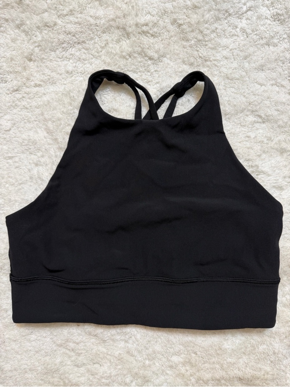 lululemon athletica Black High Neck Strappy Sports Bra